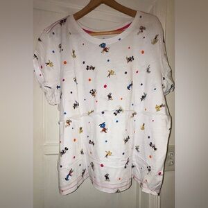 Disneyland White Tee with Colorful Cartoon Accents